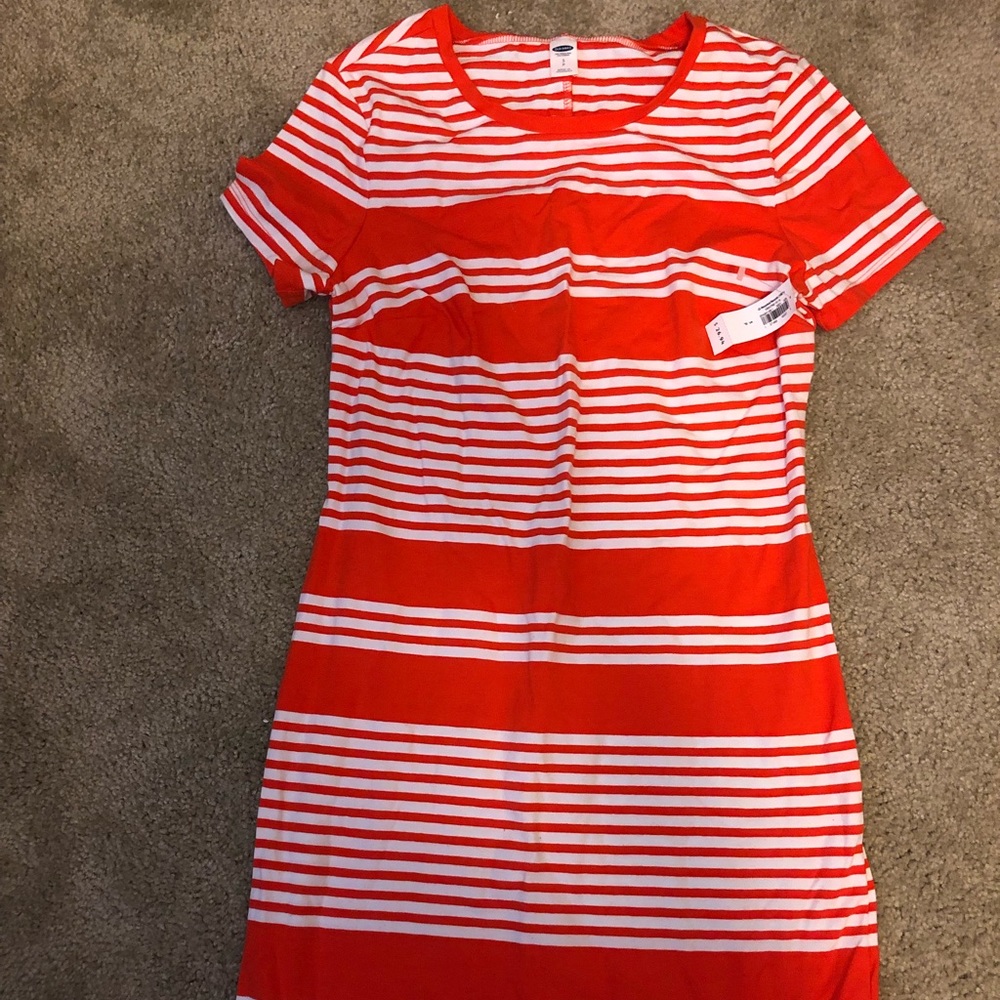 Orange and White Old Navy Dress
